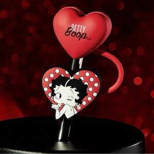 Betty Boop Red Heart Straw Cover